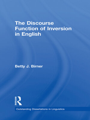 cover image of The Discourse Function of Inversion in English